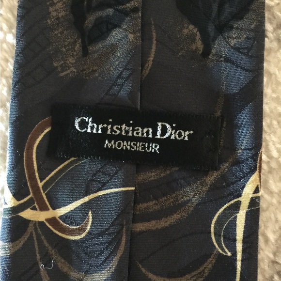 Dior Other - Christian Dior Men's Tie in Black Grey and Gold Swirl